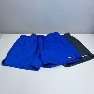 Hollister Blue and Gray Athletic Shorts with Elastic Waistband